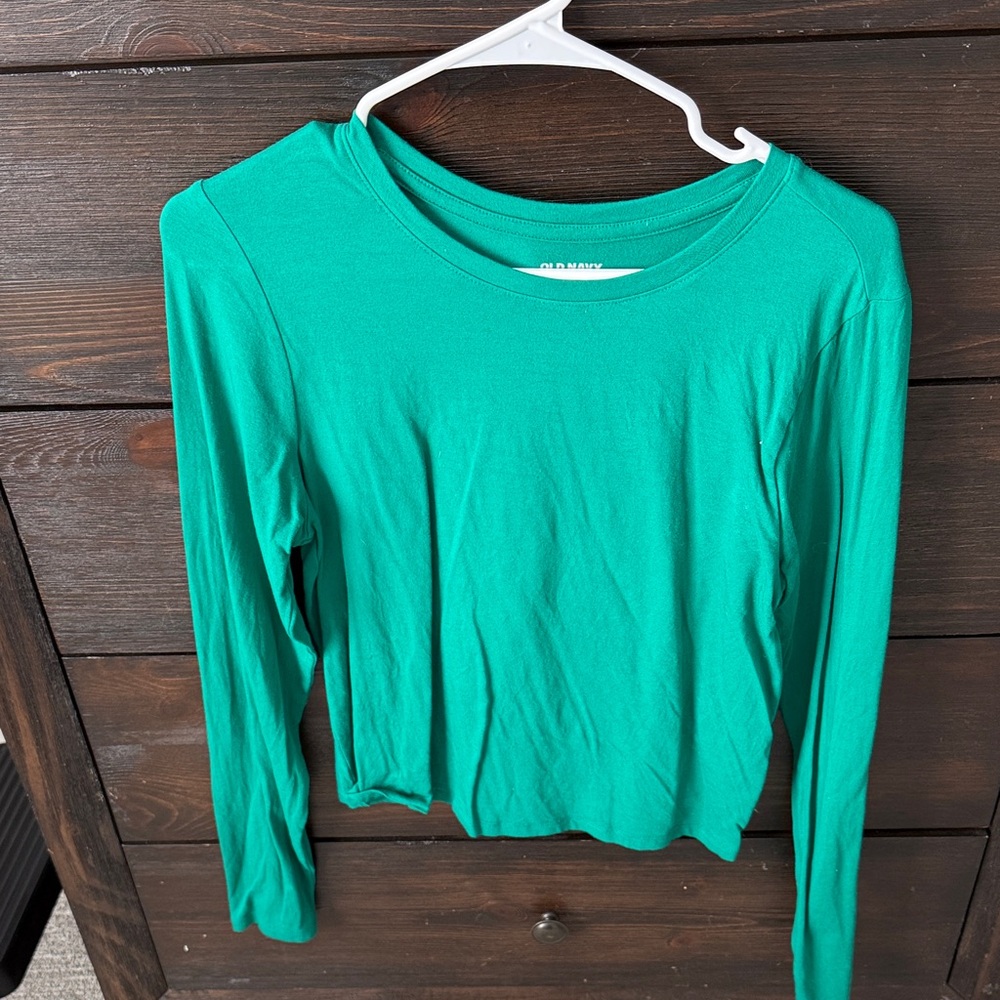 Old Navy Teal Green Long Sleeve Crewneck Top